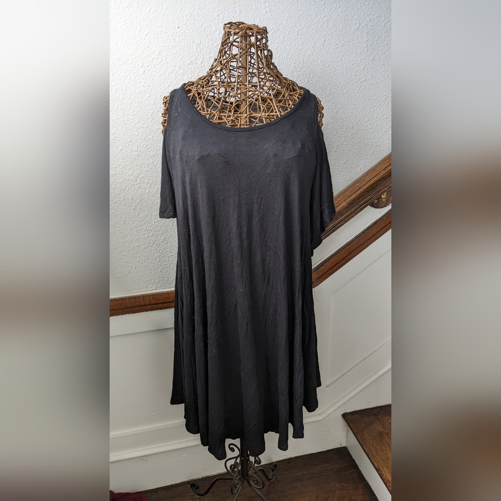 Cold Shoulder Black Dress